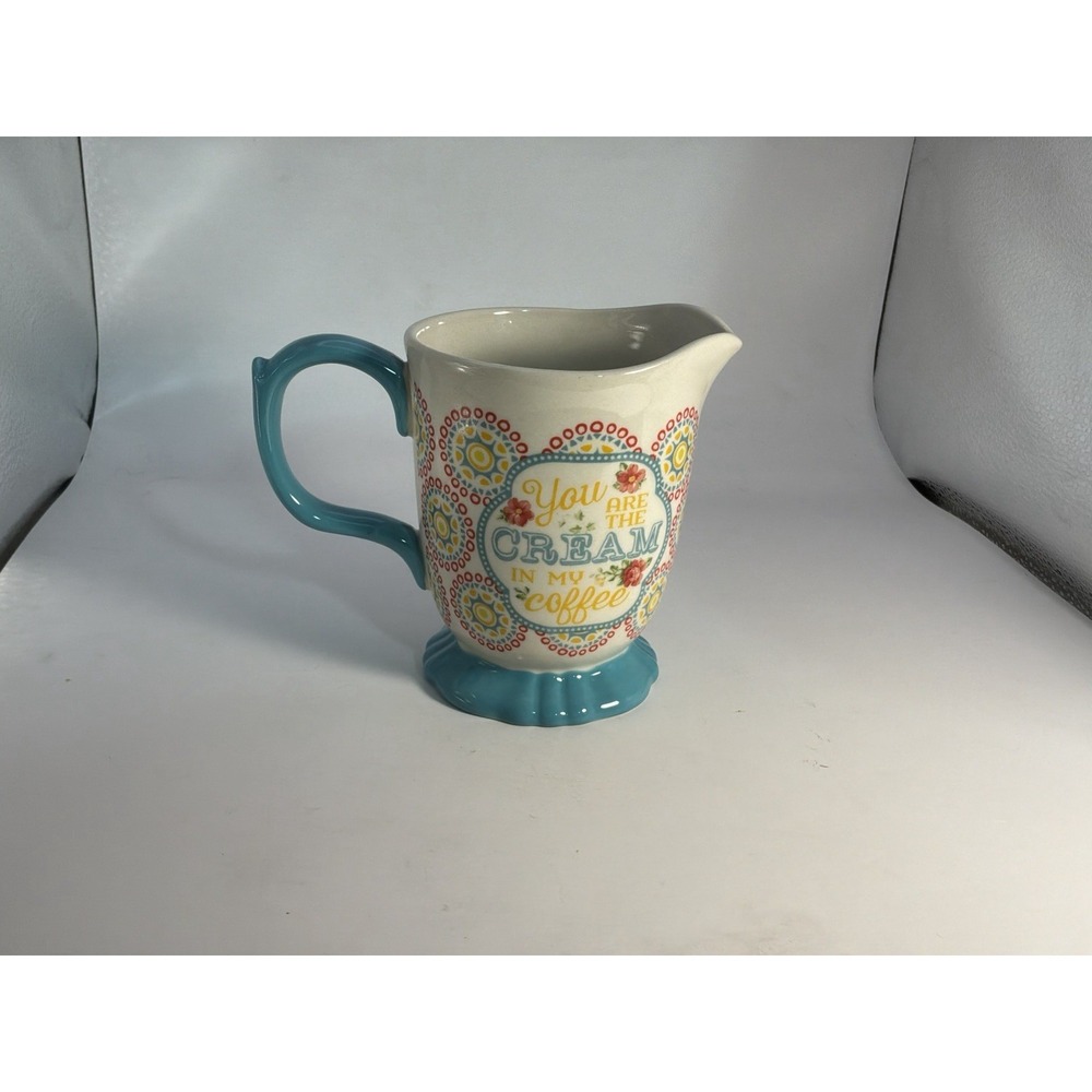 Pioneer Woman "You Are The Cream In My Coffee" Stoneware Foot Cream In Hyacinth